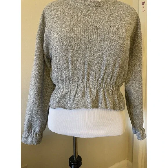 Zara Women’s Grey Jumper Sweater Pullover Crew Neck Long Sleeve Size S - Picture 4 of 7